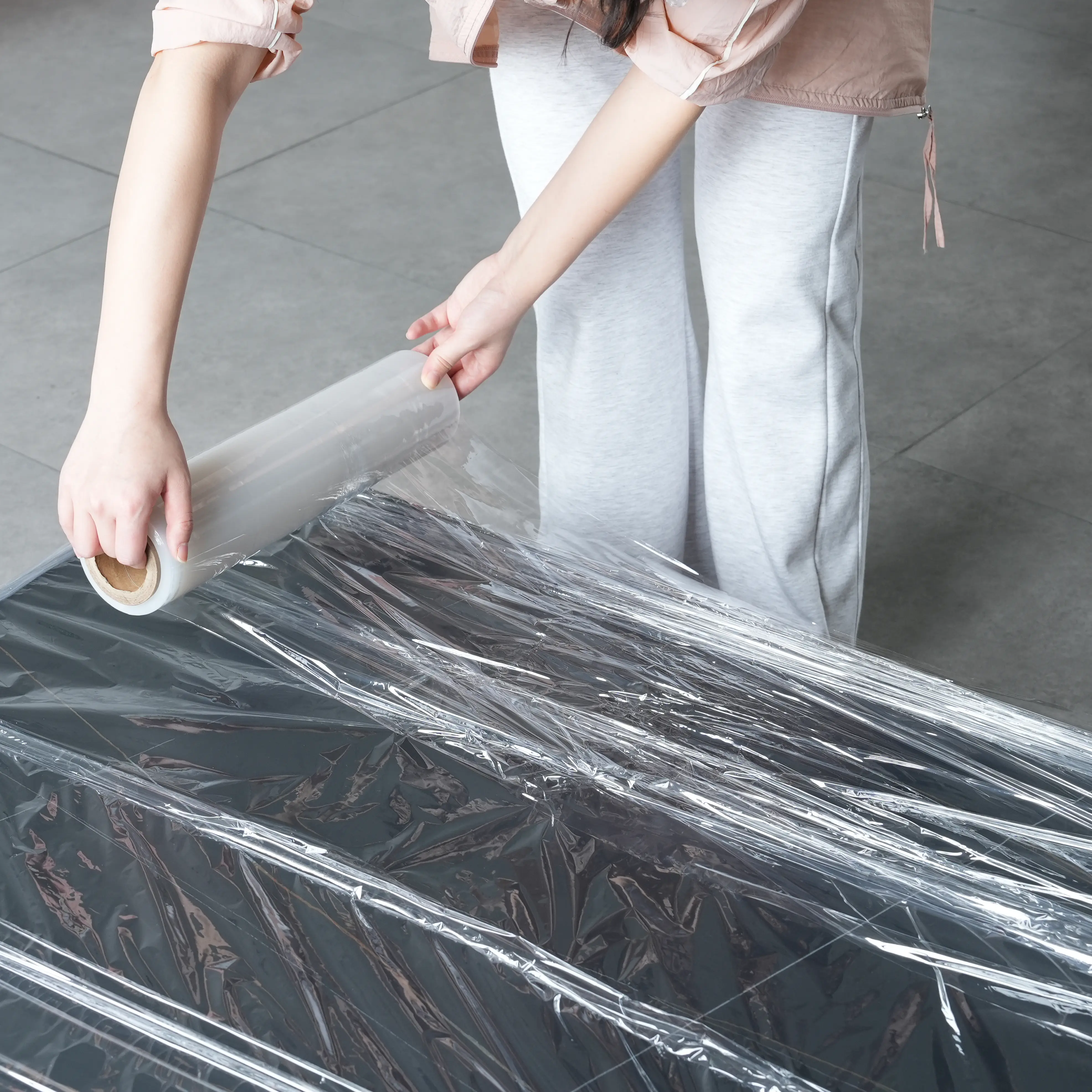 pre stretched film comfortable hand application